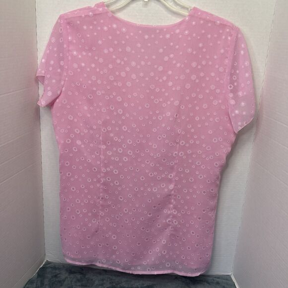 Notations Women’s Blouse Pink Size Large Y2K Peasant Whimsical Princess - Picture 5 of 7